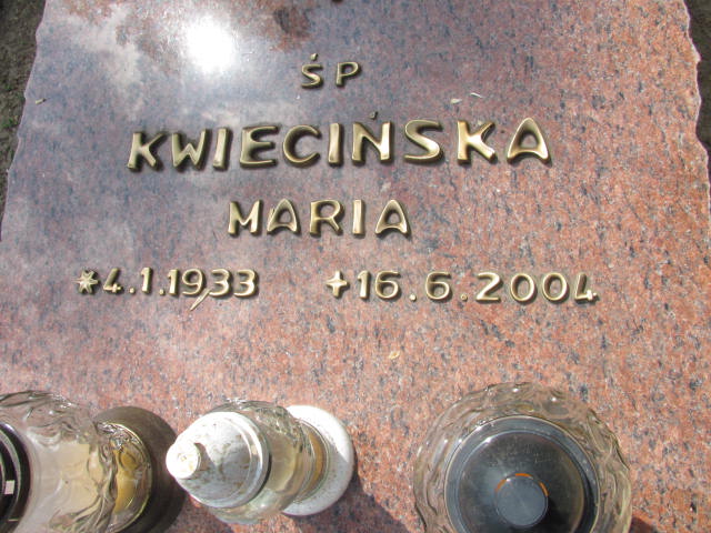 Maria Kwiecińska 1933 Dolsk - Grobonet - Wyszukiwarka osób pochowanych